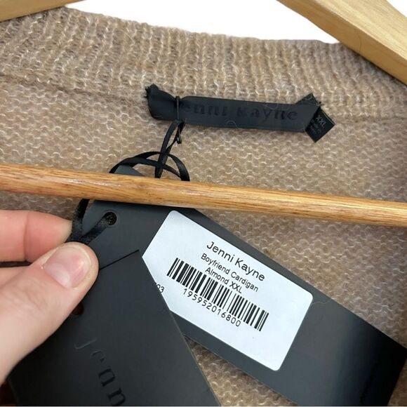 Jenni Kayne Alpaca Wool Blend Almond Boyfriend Cardigan, Size XXL - Picture 10 of 10